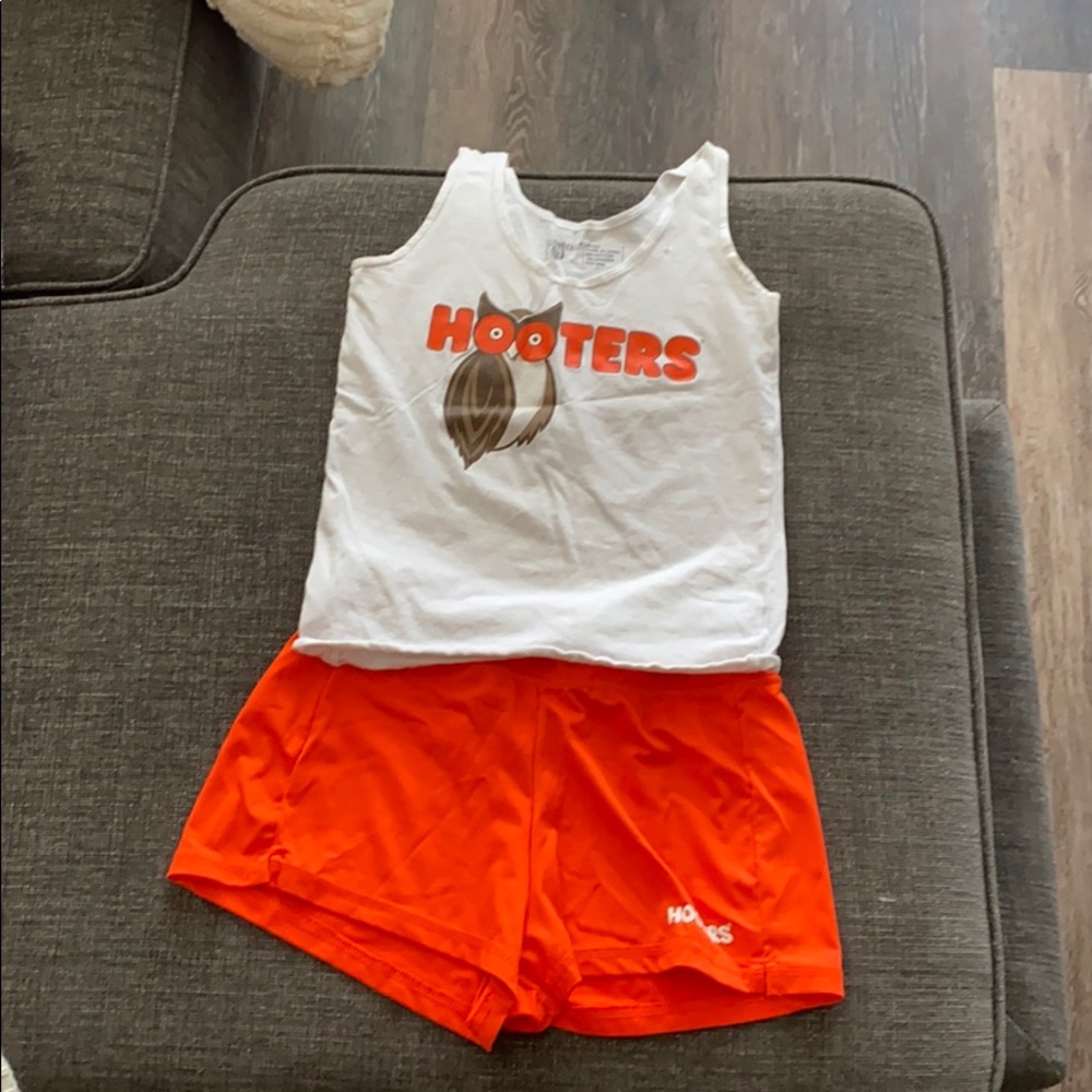 REAL Hooters tank top and shorts costume